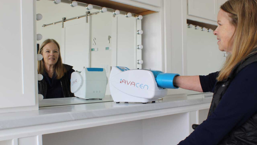 Lady using avacen machine